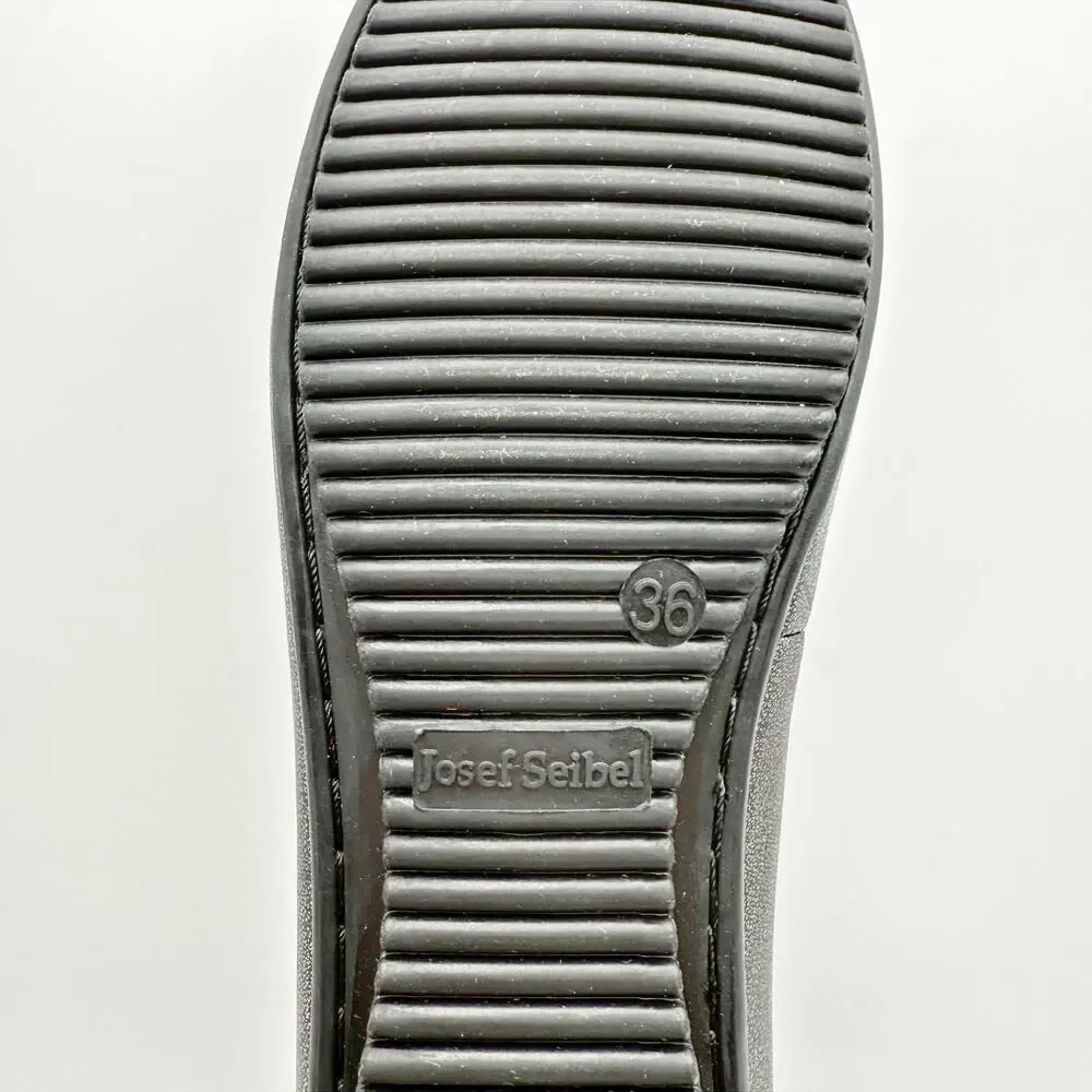 Josef Seibel Women Pippa 07 Ballet Flats EU 36 US 5-5.5 Black Silver Leather NIB